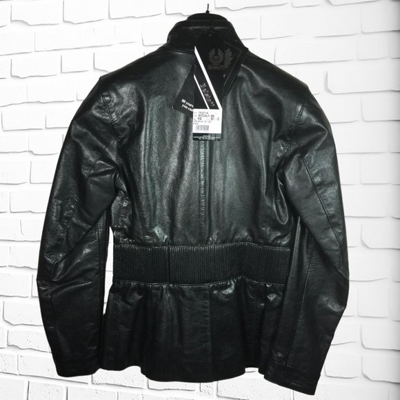 Belstaff Leather Long Brian Fashion Jacket Blouson Size 42 Made in Italy - Picture 8 of 10